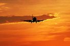 Free Airplane descending at sunset stock image to download Airplane descending at sunset FREE Stock Photo, aviation, airport, travel picture