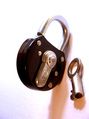 Black padlock with key for security FREE Stock Photo, padlock,  key,  security picture
