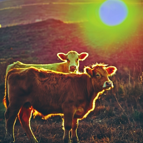 Free Cows at Sunset stock image to download Cows at Sunset FREE Stock Photo, cows, sunset, farm picture