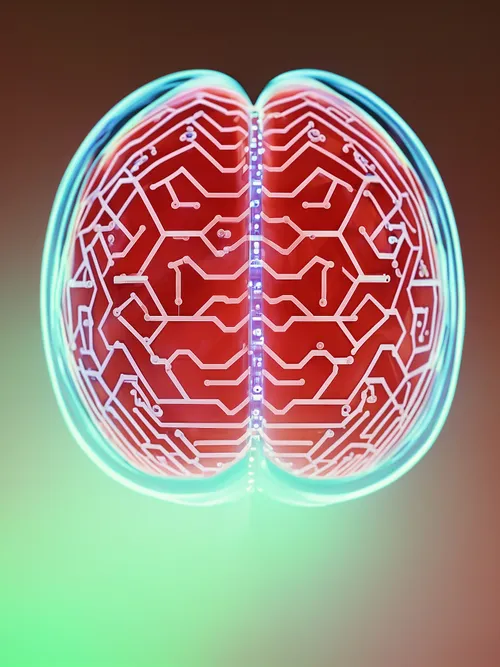 Digital Brain Illustration FREE Stock Photo, brain,  technology,  illustration picture