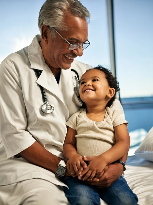 Doctor and Child Smiles FREE Stock Photo, doctor,  child,  healthcare picture