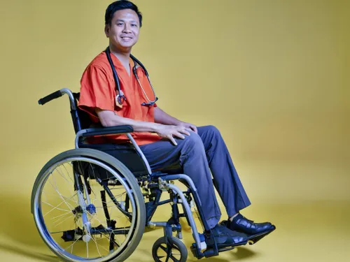 Empowered Doctor in Wheelchair FREE Stock Photo, doctor,  wheelchair,  healthcare picture