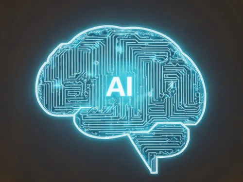 Illuminated AI Brain FREE Stock Photo, AI,  brain,  technology picture