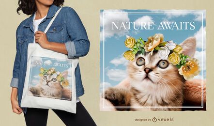 Royal Feline Flora Tote Bag FREE Stock Psd, kitten, tote-bag, cat picture